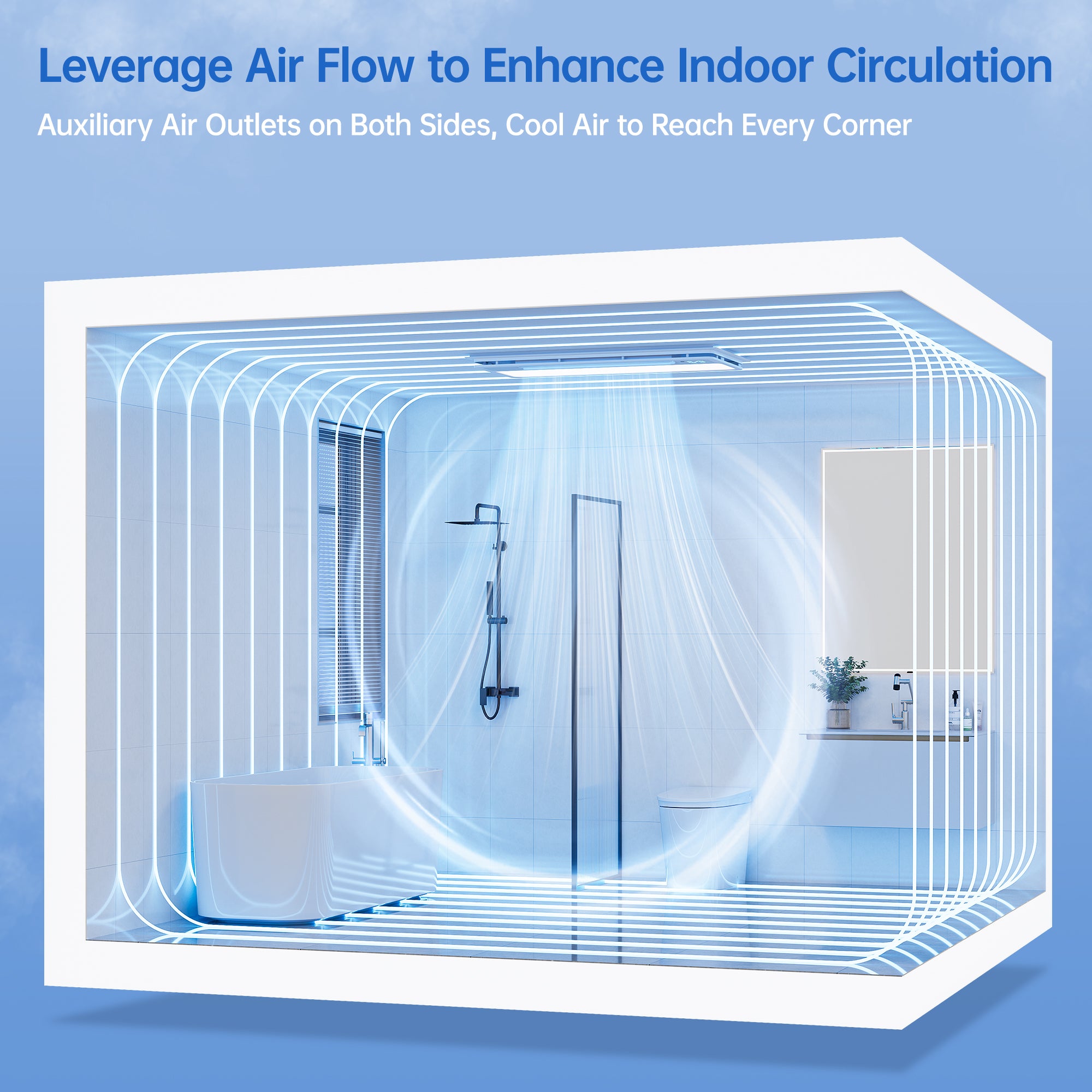 Ceiling Fans with Light and Remote Control, High Air Volume Cooling Fan with LED Temperature Display and Timer, Summer 1.0 Sone Quiet AC Vent for Bath, Attic, Kitchen (Rectangle 23.6")