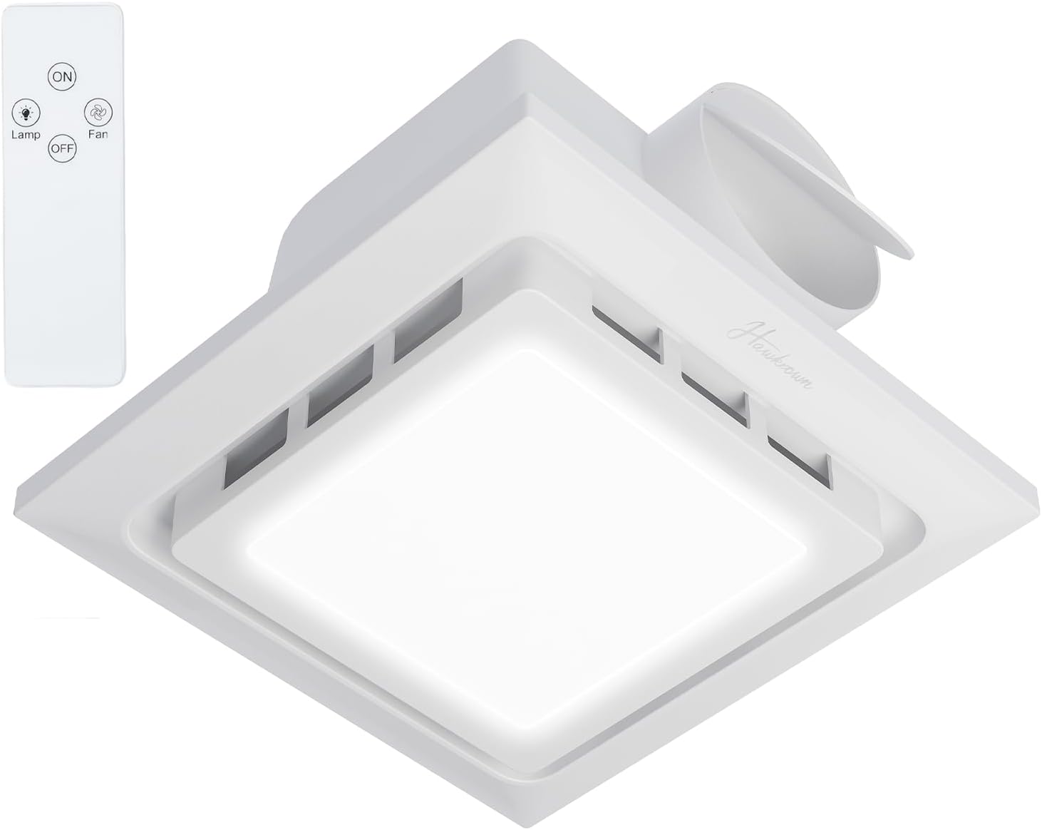 Hawkrown 10" Panel Bathroom Exhaust Fan with Light, 8" x8" Ceiling Opening, 110 CFM Powerful 1.0 Sone Quiet Vent Fan, 2600lm 6000K Color LED Light, Easy to Install, Space Saving Bathroom Ventilation