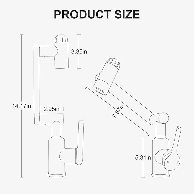 1080° Rotatable Bathroom Faucet, 1 Hole Single Handle with 4 Water Outlet Modes, Swivel Arm Faucet for Bathroom Kitchen and RV (Brushed Gray)