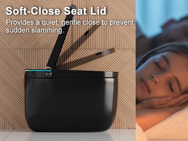 Black Smart Toilet with Bidet Built in, Built in Tank with Boost Pump Flush, Auto Open/Close Lid, Foot Sensor Operation, ADA Comfort Height and Heat Seat, Instant Warm Water and Dryer