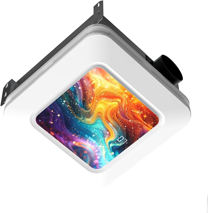 Bathroom Exhaust Fan with Light Humidity Sensor, Bathroom Fan with Humidity Sensor, 230 CFM 1.0 Sone Exhaust Fan, Venlitation Fan with 3CCT LED Light 7 LED Color, Remote Control Easy Install (Aurora Iridescence)