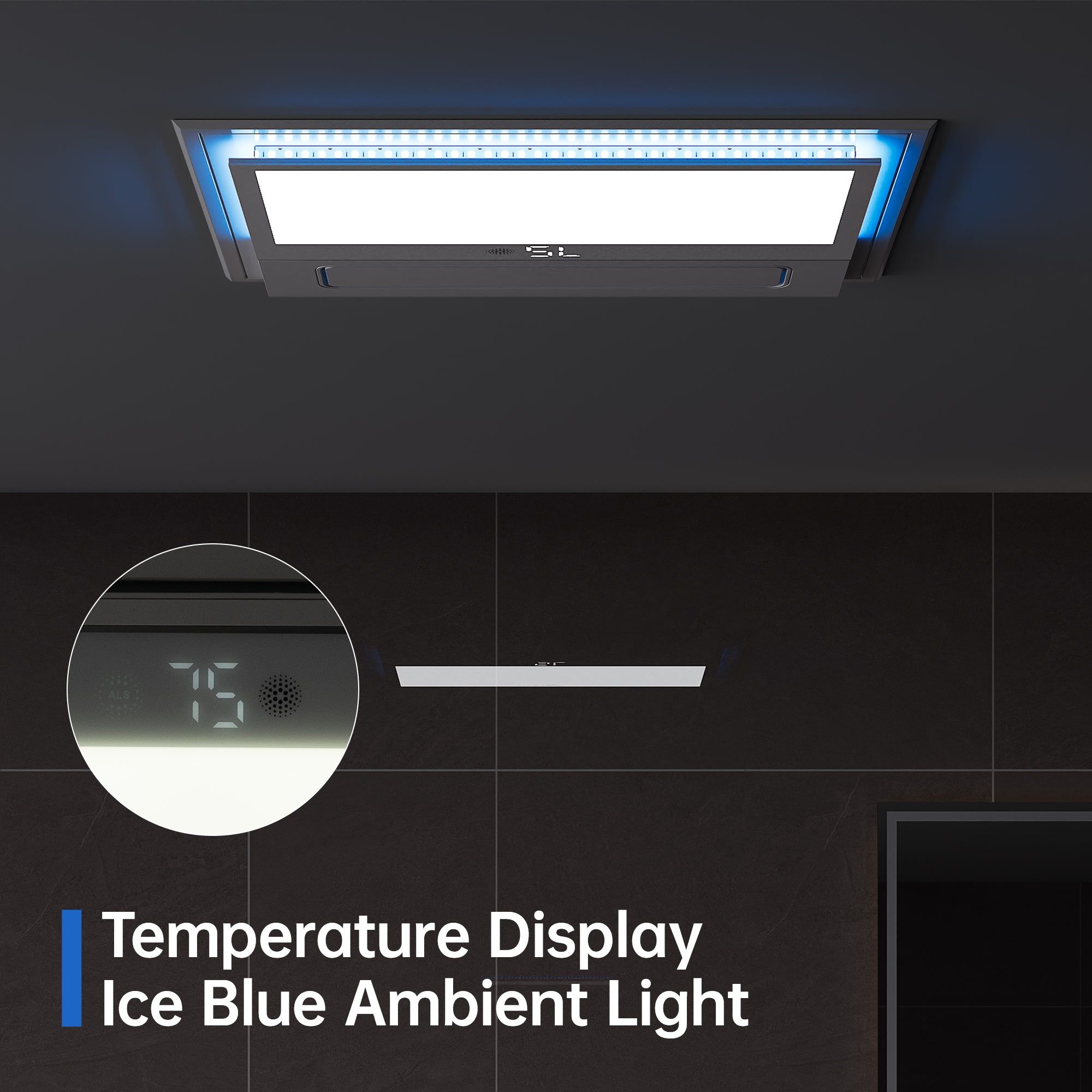 Ceiling Fans with Light and Remote Control, High Air Volume Cooling Fan with LED Temperature Display and Timer, Summer 1.0 Sone Quiet AC Vent for Bath, Attic, Kitchen (White)
