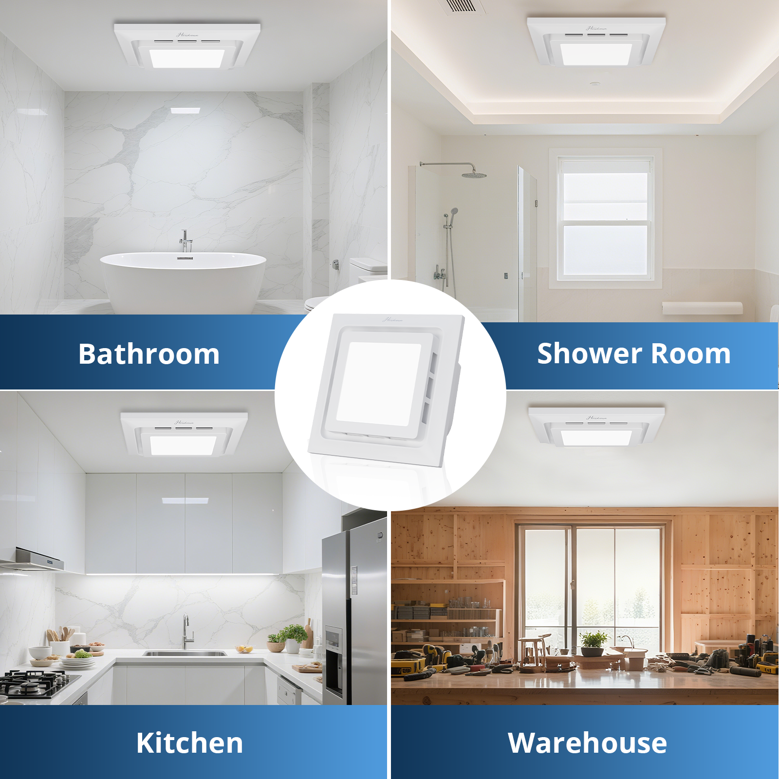 2-in-1 Bathroom Exhaust Fan with Light, 140 CFM Quiet Vent Fan, 6000K LED Light, Easy to Install, Exhaust Fans for Ceiling, Space Saving Bathroom Ventilation