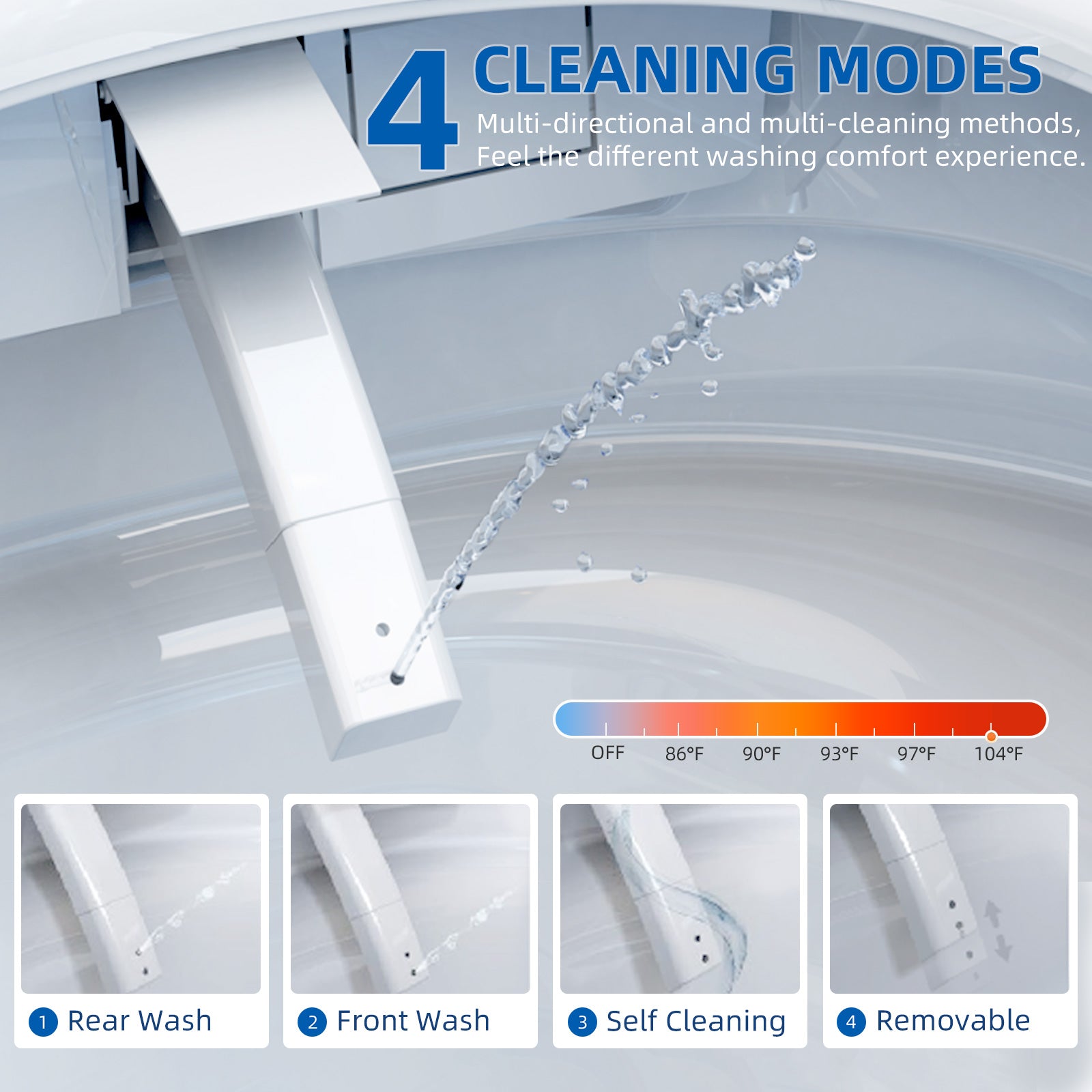 Smart Toilet, Bidet Toilet with Pump Assisted Flush, Foot Sensor Operation, Heated Bidet Seat, Warm Water, Dryer, Digital Display, Night Light, Tankless Toilet with Cleaning Foam Dispenser