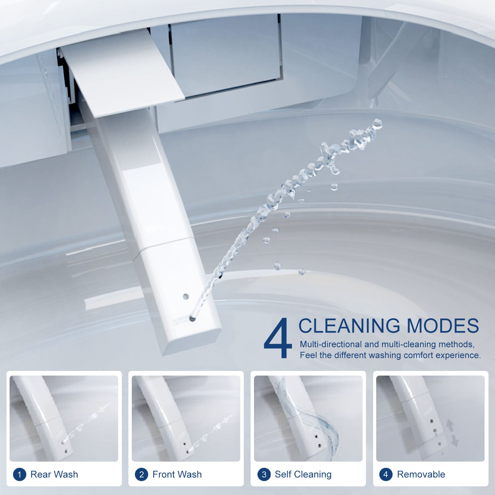 Smart Toilet with Bidet Built in, Built in Tank with Powerful Flush, Auto Open/Close Lid, Foot Sensor Operation, Intelligent Induction Heat Seat, Smart Bidet Toilet with Instant Warm Water