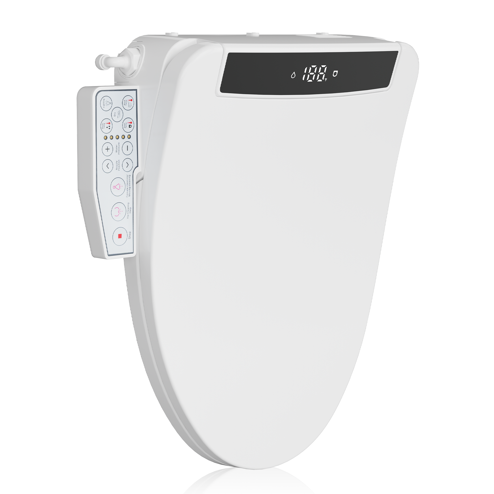Electric Smart Bidet Toilet Seat Elongated with 4 Water Modes, Heated Toilet Seat with Instant Warm Water and Warm Dryer, Night Light, Slow Close Lid, LED Display, Side Arm Control (Elongated)