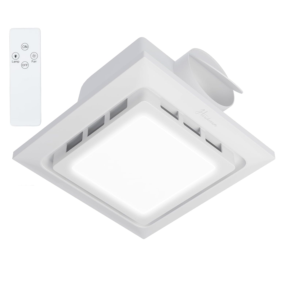 2-in-1 Bathroom Exhaust Fan with Light, 140 CFM Quiet Vent Fan, 6000K LED Light, Easy to Install, Exhaust Fans for Ceiling, Space Saving Bathroom Ventilation