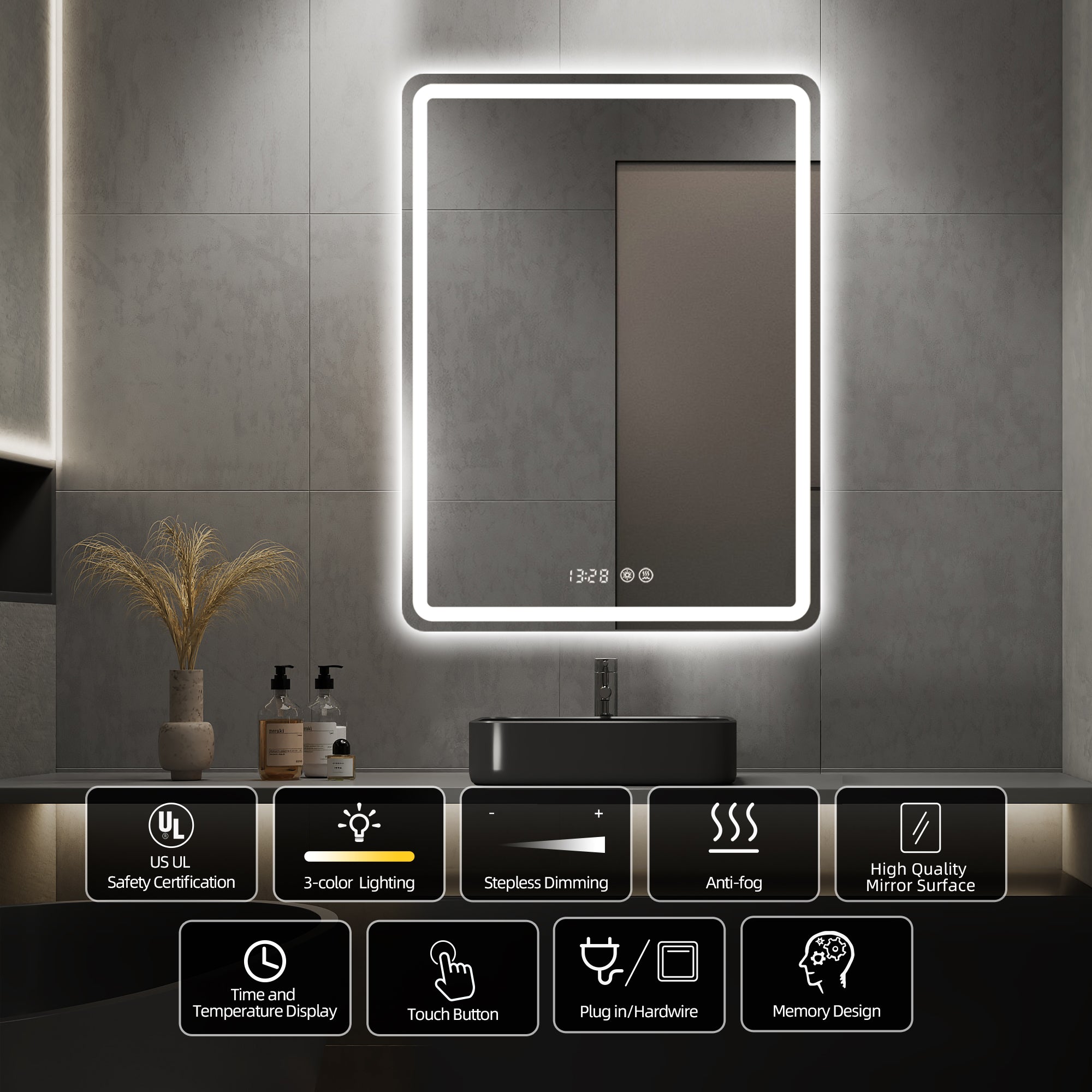 Hawkrown Rectangular  Smart Mirror 01