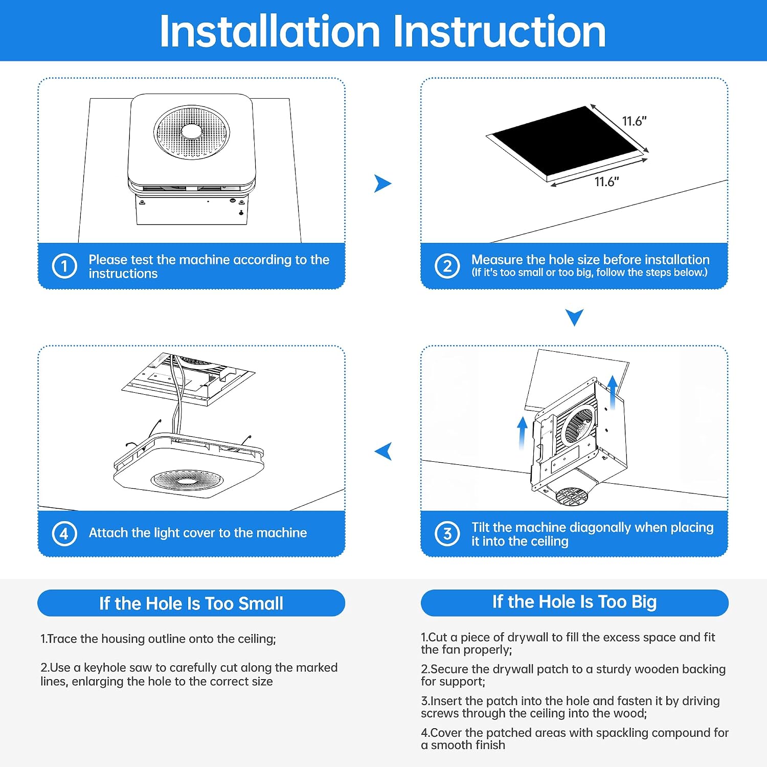 Hawkrown Bathroom Exhaust Fan with Bluetooth Speaker, 160 CFM 1.0 Sone Bathroom Exhaust Fan with Light, 3 Dynamic Light, 7 LED Color, 3 Color Temperatures, Nightlight,Remote, Easy Install