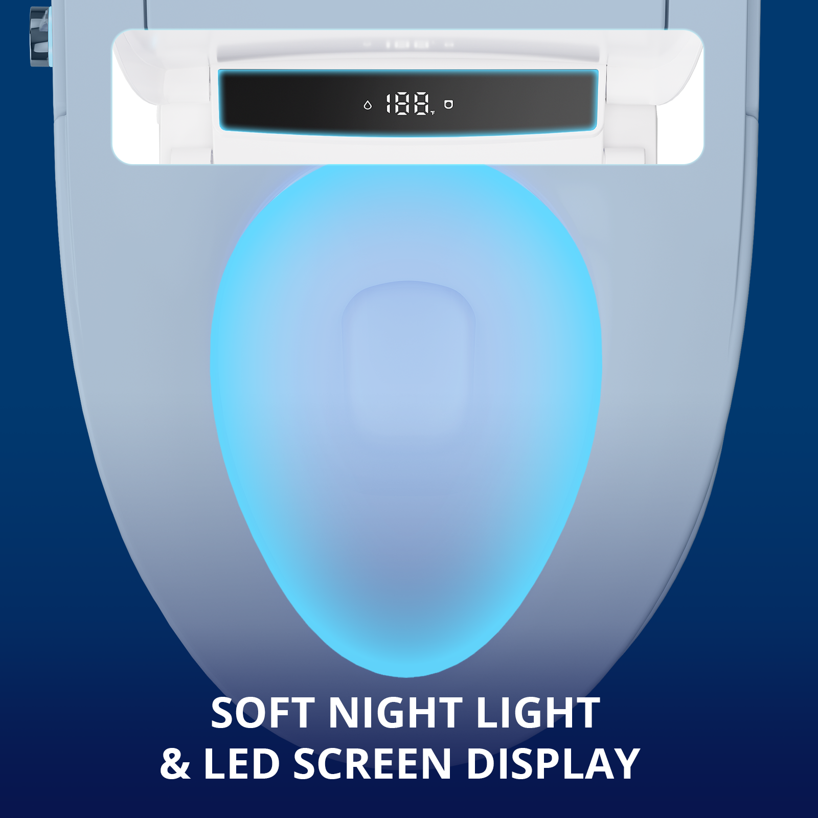Electric Smart Bidet Toilet Seat, Upgraded Heated Bidet with Adjustable Instant Warm Water and Warm Dryer, Remote Control, Night Light, Slow Close Lid, LED Display (Elongated)