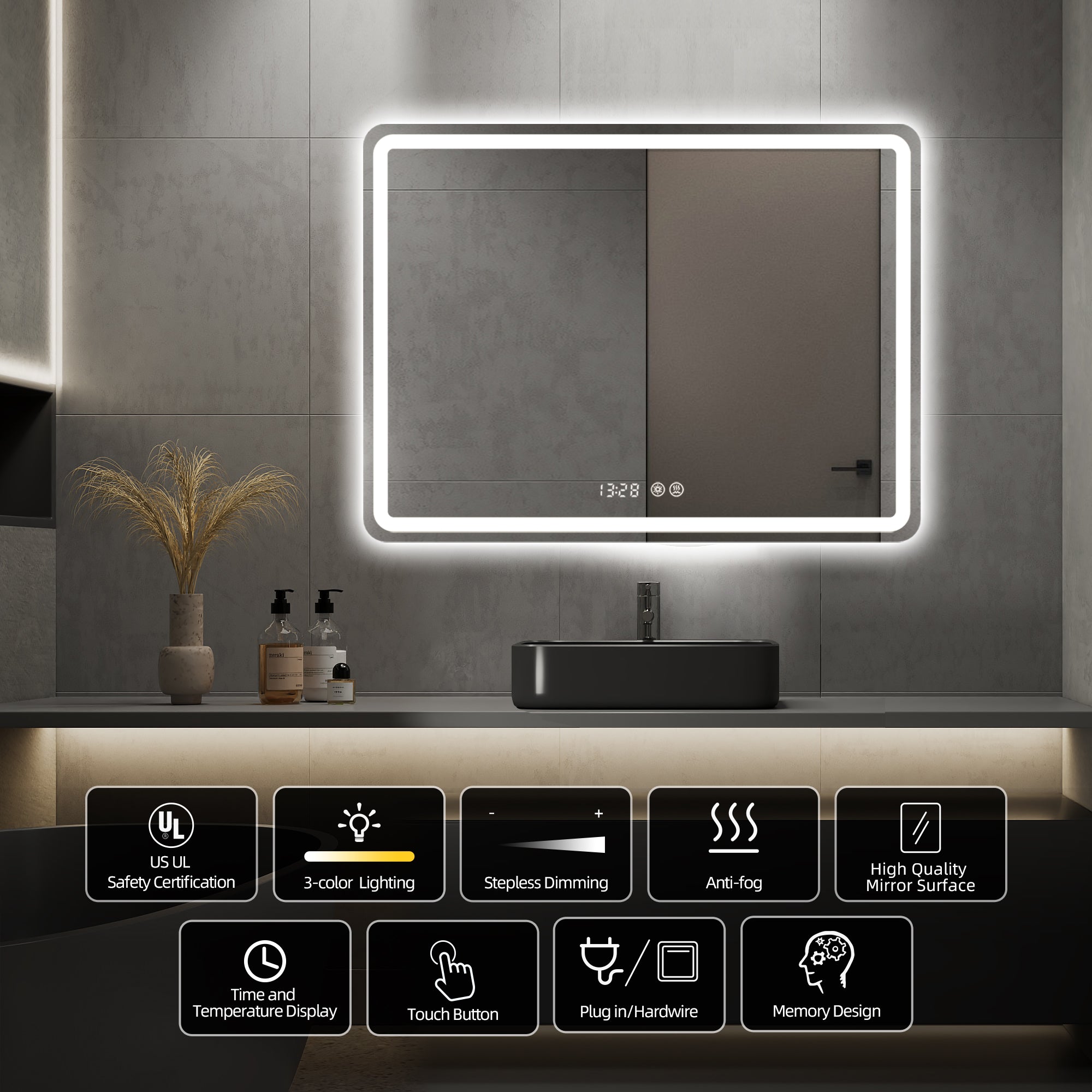 Hawkrown Rectangular Smart Mirror 02