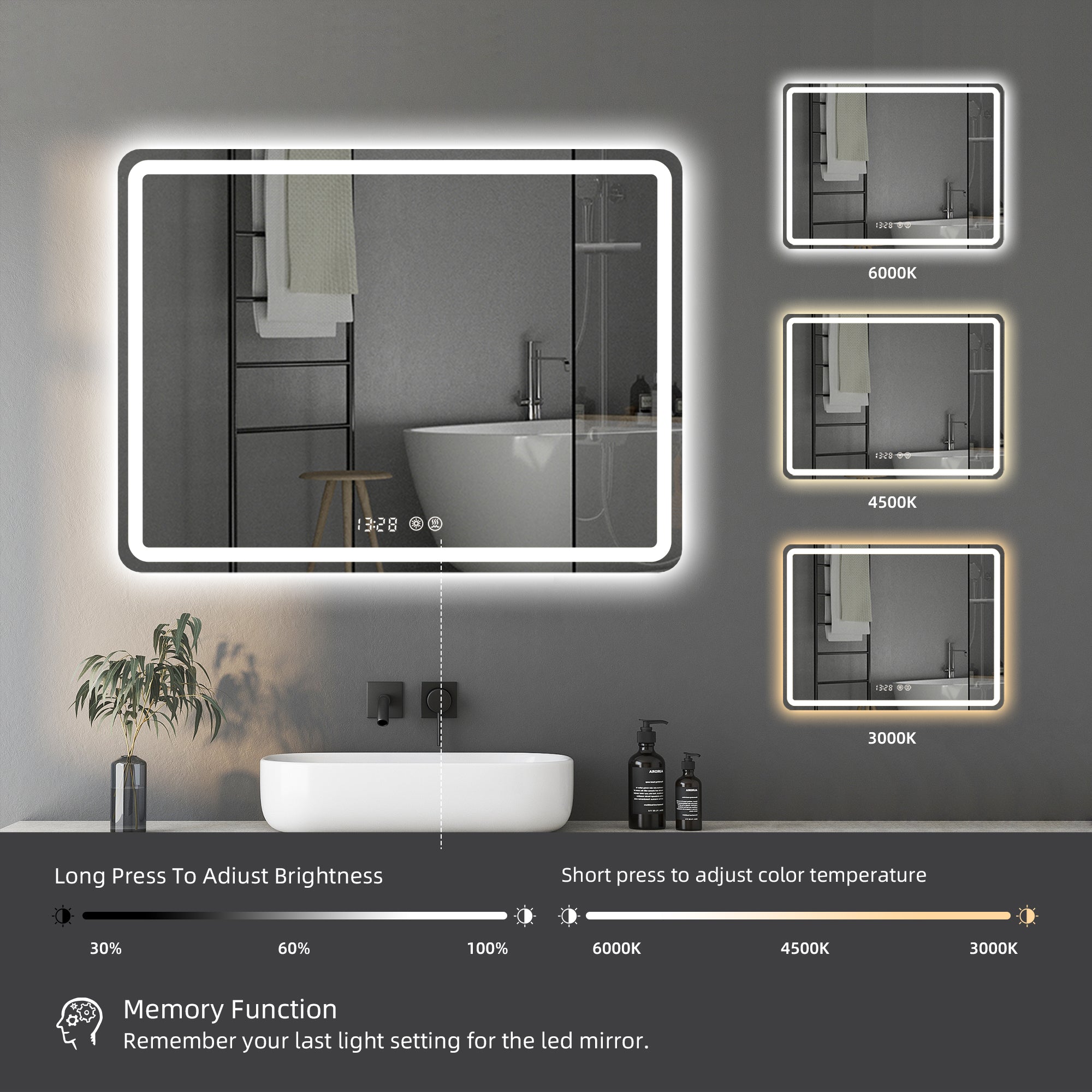 Hawkrown Rectangular Smart Mirror 02